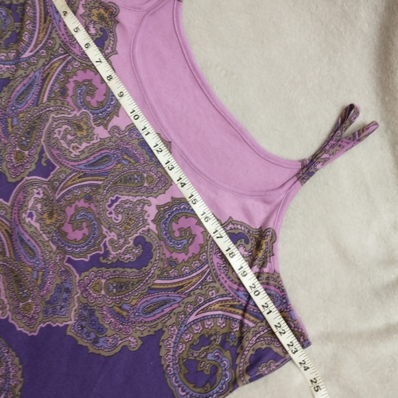 LIVE AND LET LIVE Purple Paisley Tank Top - Picture 2 of 5